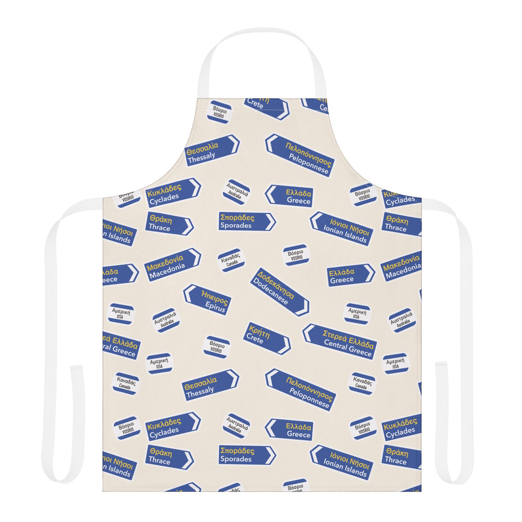 VOSRIO Travels Cooking Apron with 2-Color Straps