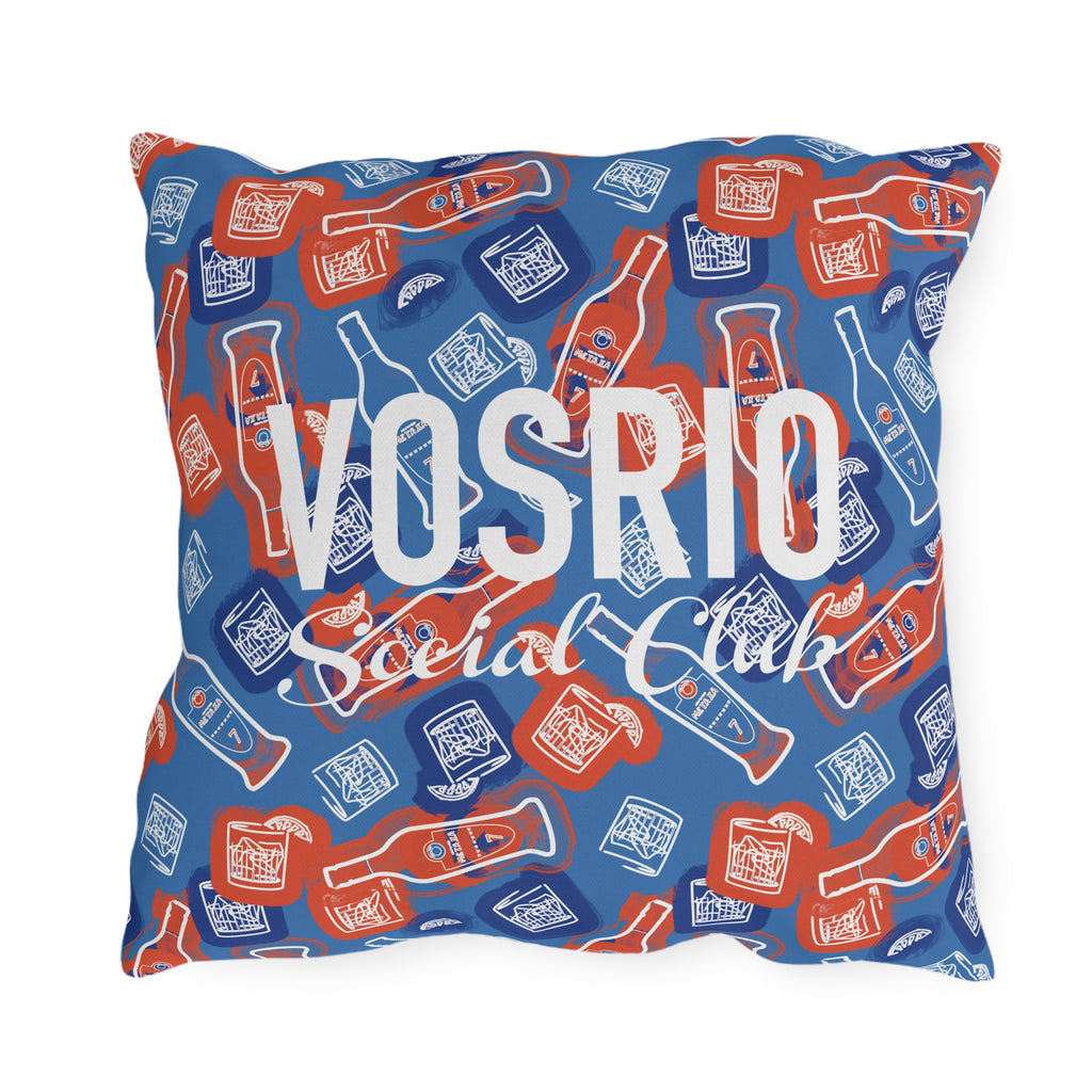 VOSRIO Social Club Blue Outdoor Pillows