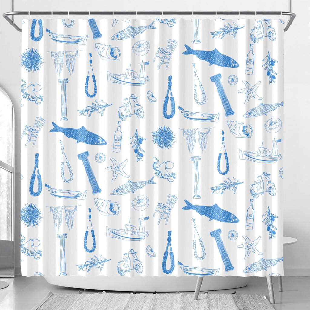 VOSRIO Social Club Shower Curtain