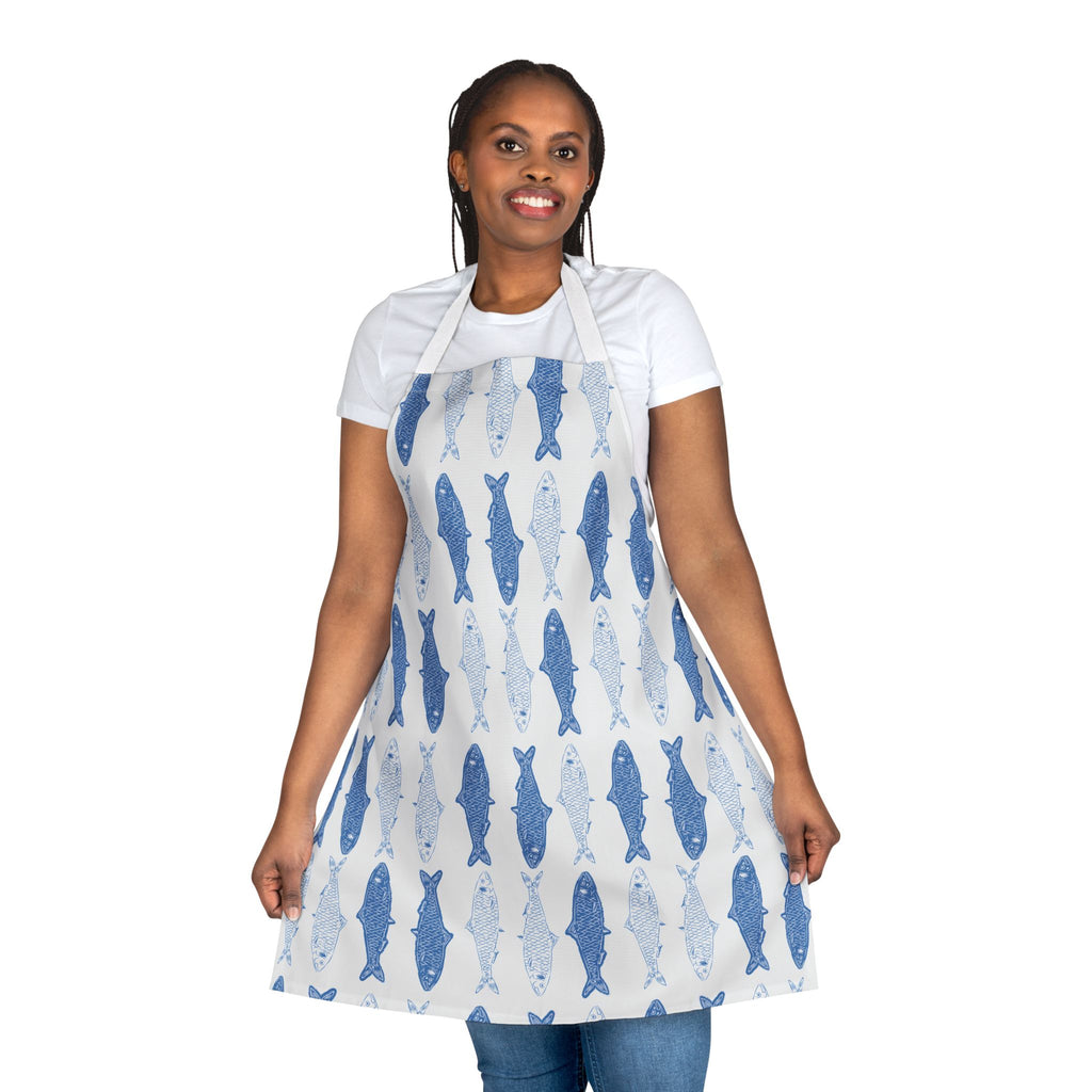 Greek Sardelles Cooking Apron with 2-Color Straps