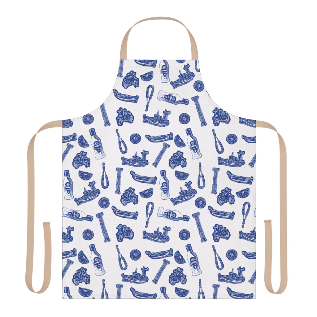 VOSRIO Social Club Blue Cooking Apron with 2-Color Straps