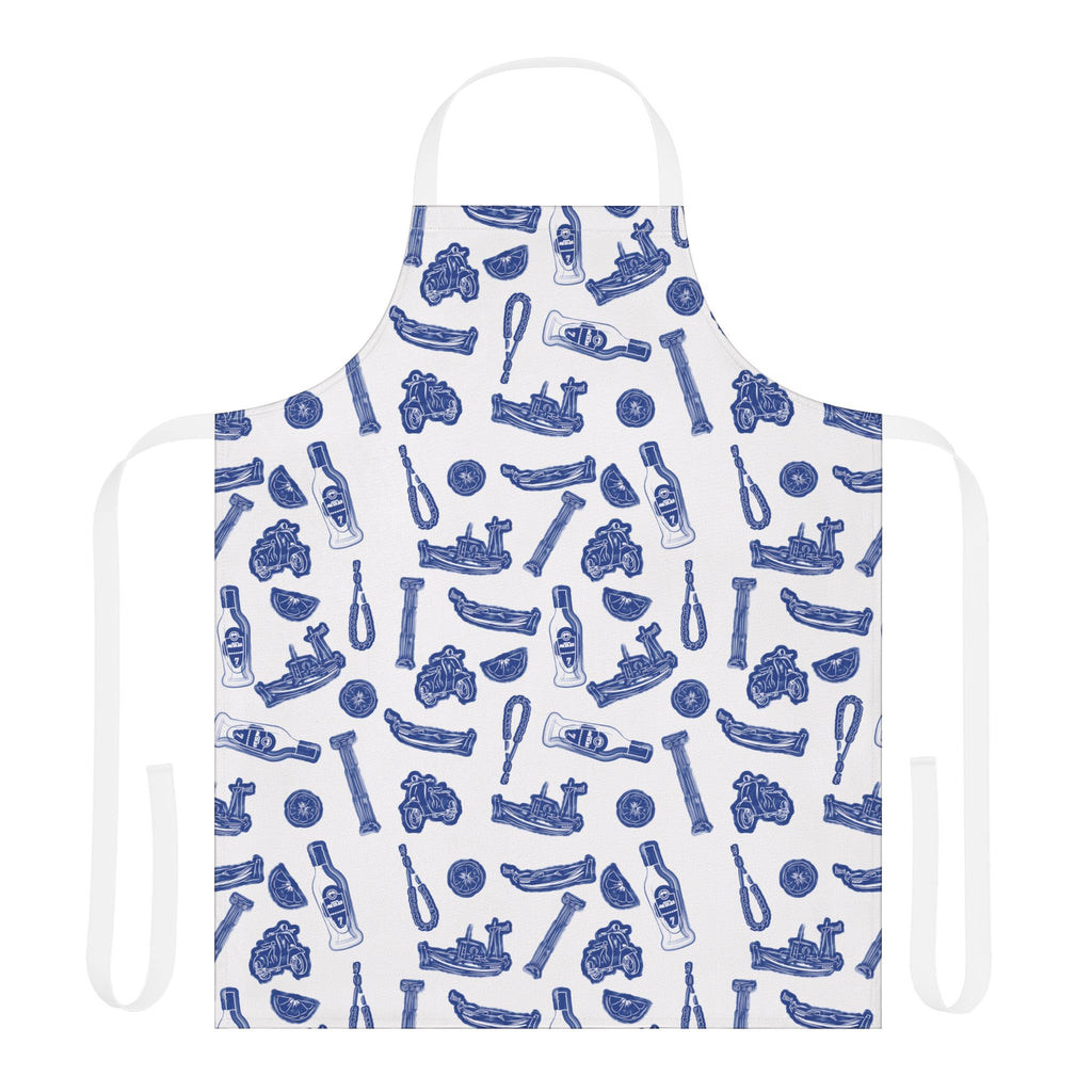 VOSRIO Social Club Blue Cooking Apron with 2-Color Straps