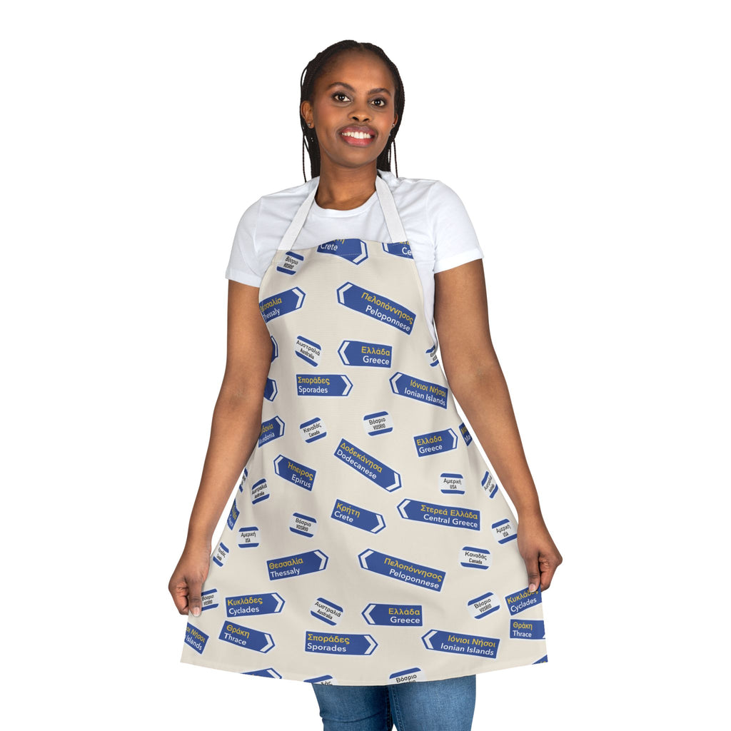VOSRIO Travels Cooking Apron with 2-Color Straps