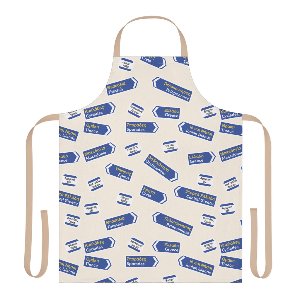 VOSRIO Travels Cooking Apron with 2-Color Straps