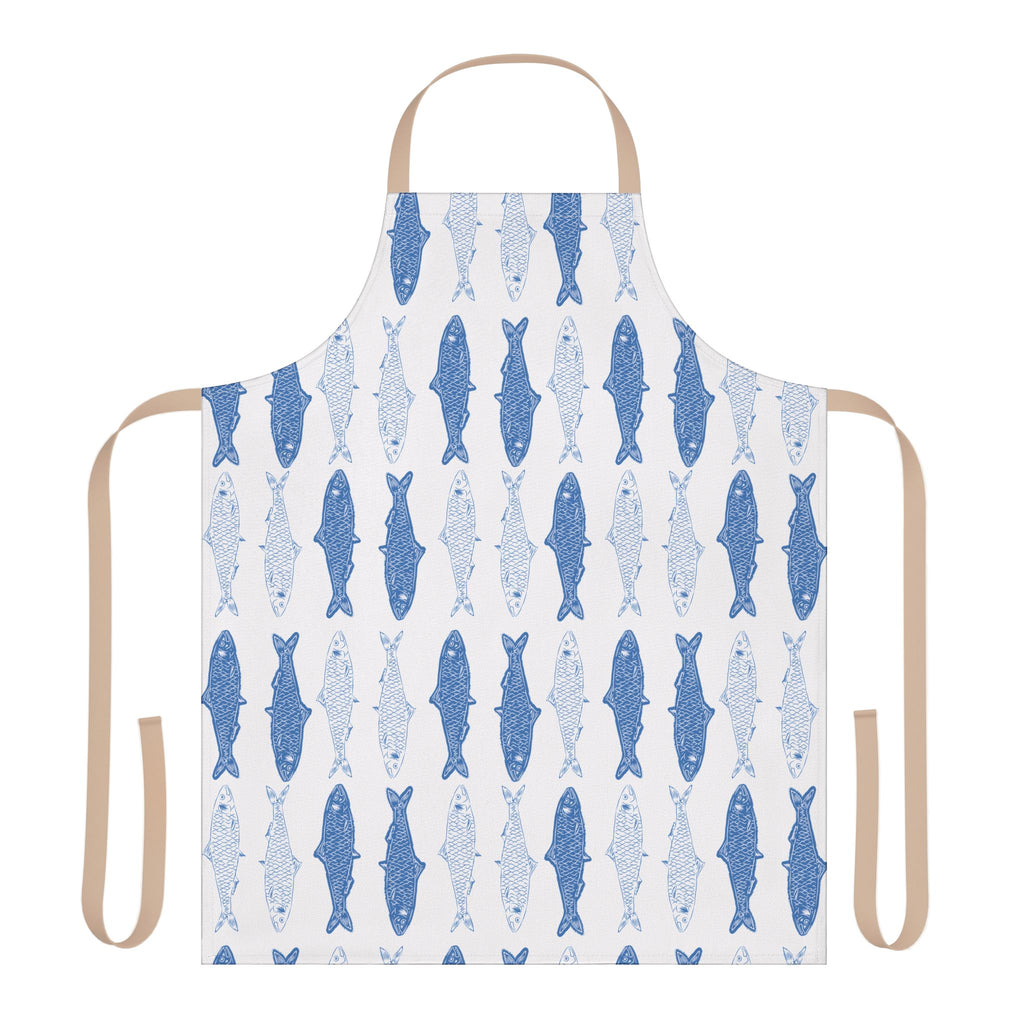 Greek Sardelles Cooking Apron with 2-Color Straps