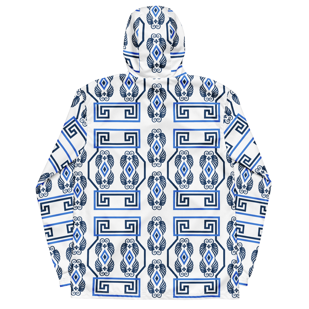 Greek Key White Men’s windbreaker