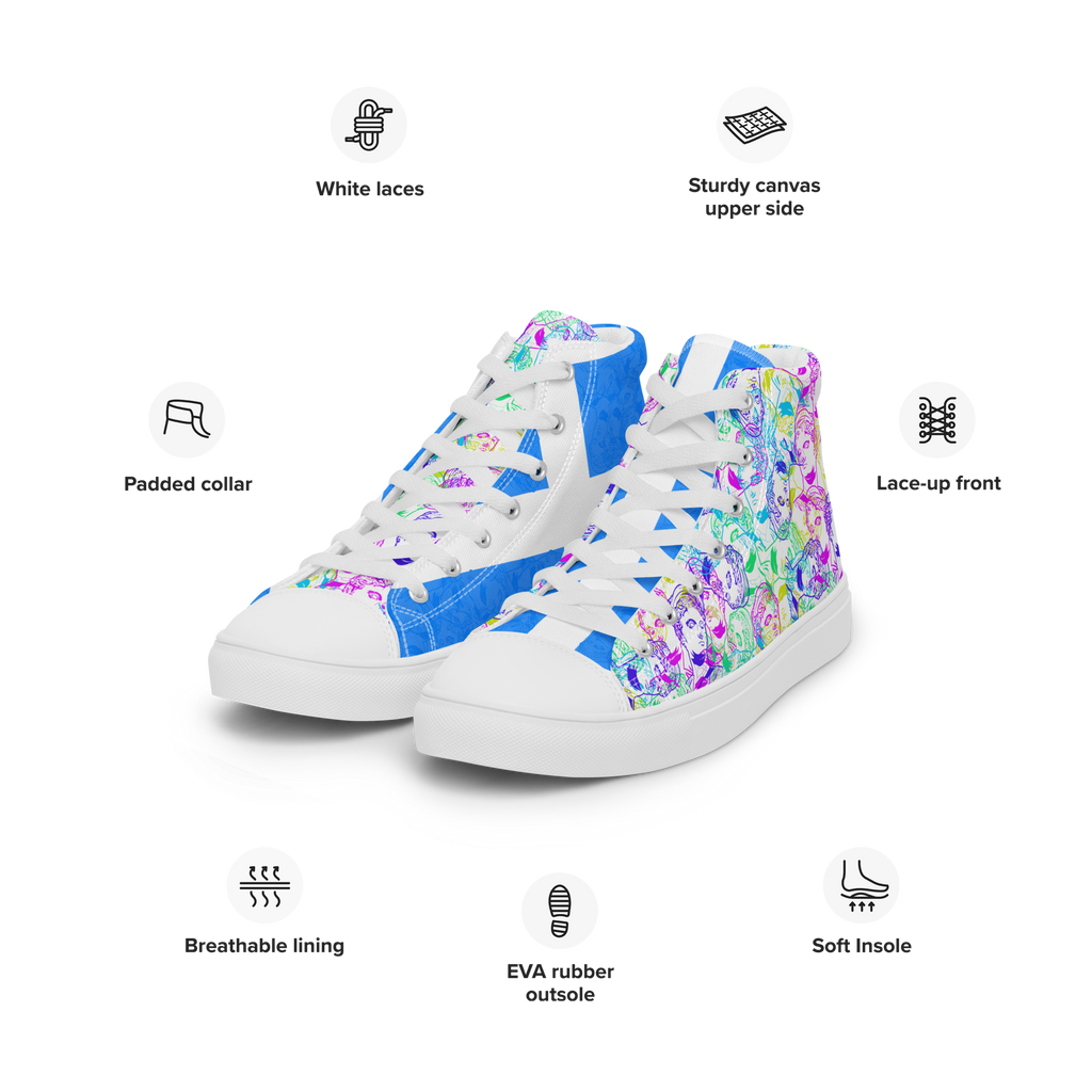 VOSRIO Select CMYK Hellas Women’s high top canvas shoes