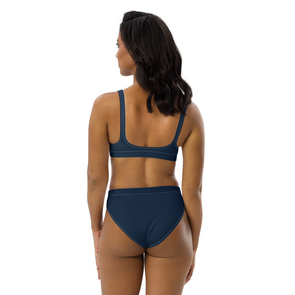 Leros Diving Academy 1991 Navy Recycled high-waisted bikini