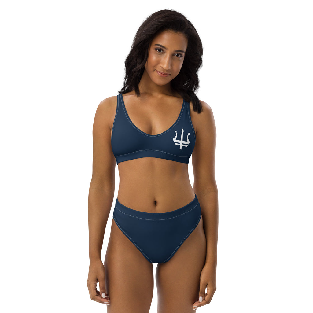 Leros Diving Academy 1991 Navy Recycled high-waisted bikini