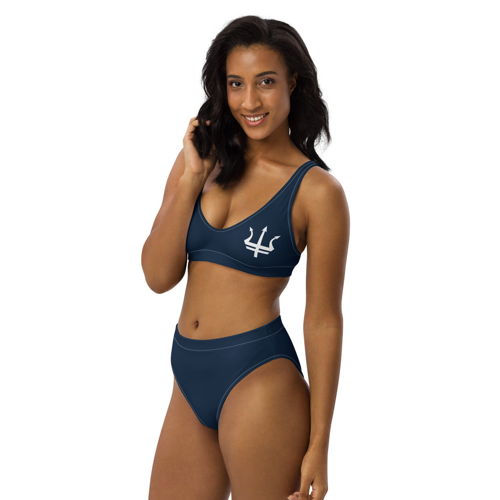 Leros Diving Academy 1991 Navy Recycled high-waisted bikini
