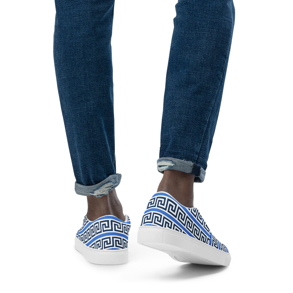 The Key Greek Men’s slip-on canvas shoes