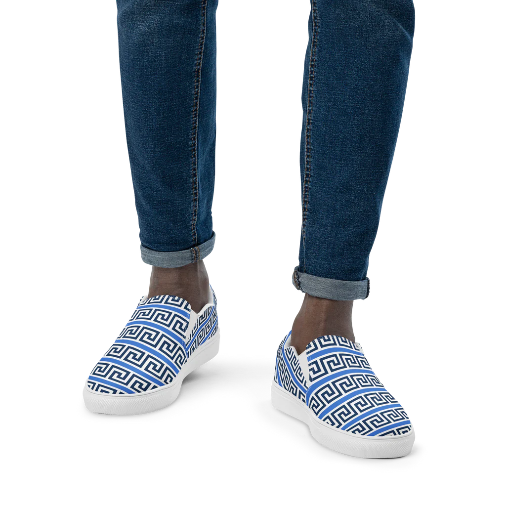 The Key Greek Men’s slip-on canvas shoes