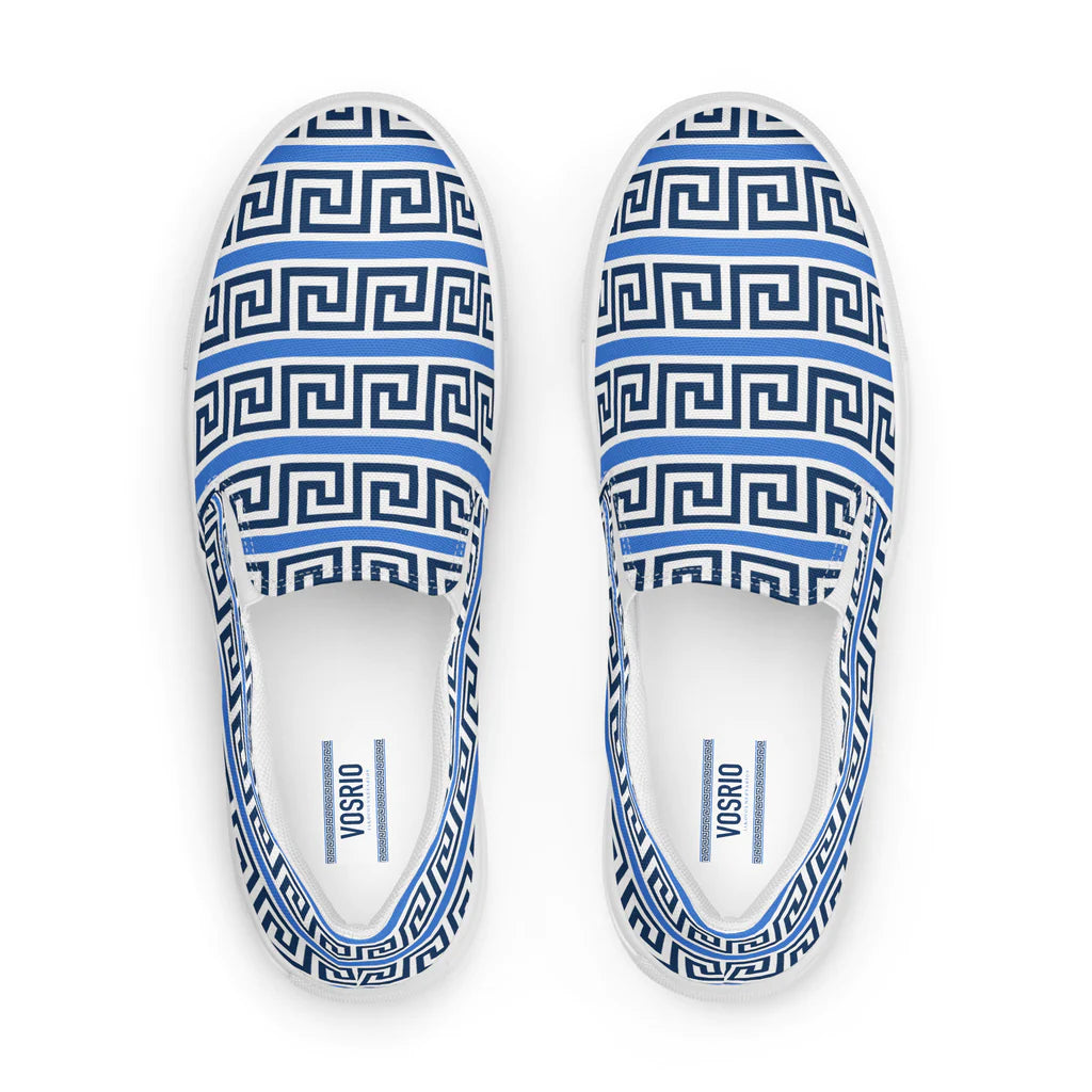The Key Greek Men’s slip-on canvas shoes