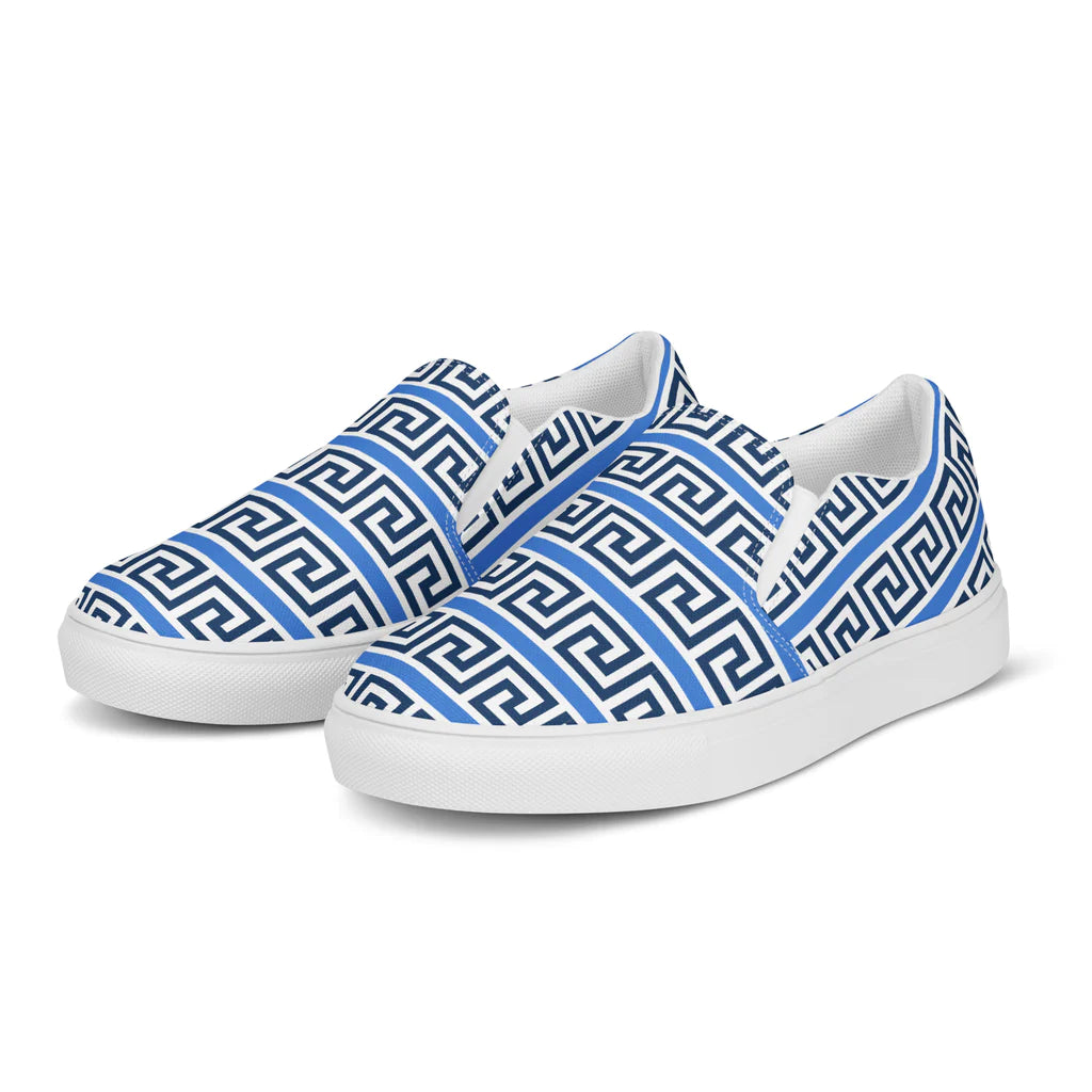 The Key Greek Men’s slip-on canvas shoes