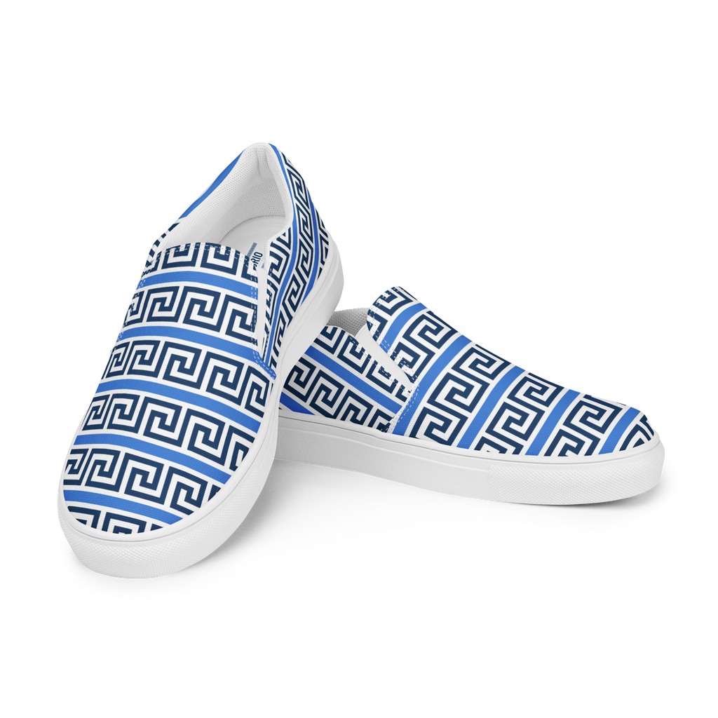 The Key Greek Men’s slip-on canvas shoes