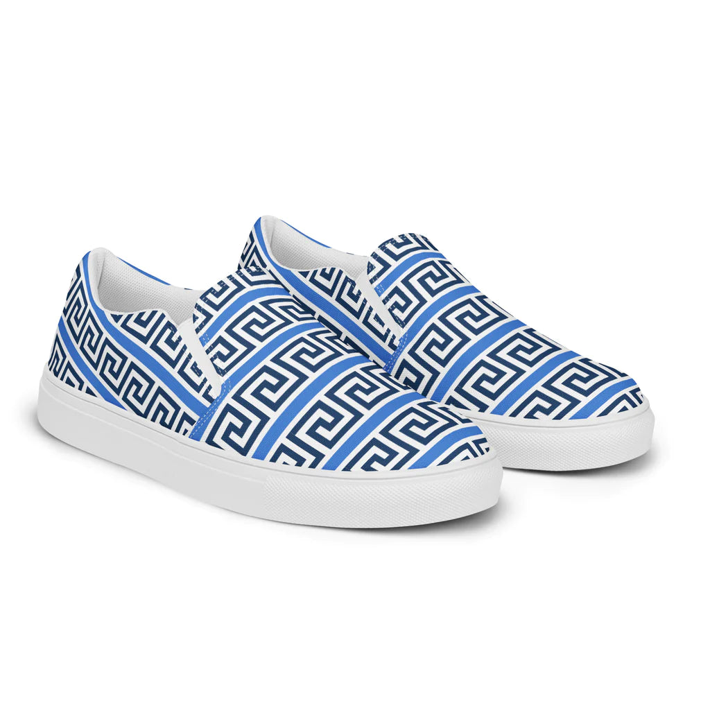 The Key Greek Men’s slip-on canvas shoes