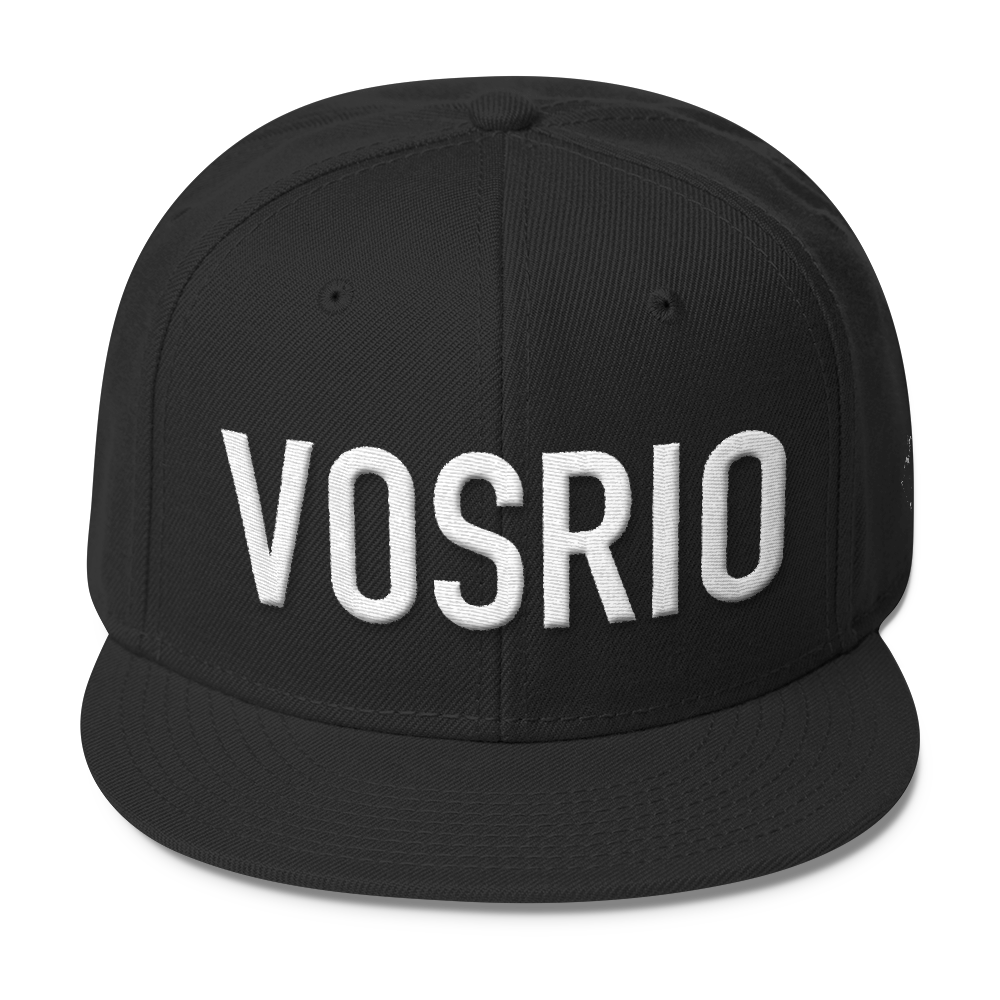 VOSRIO Black Wool Blend Snapback