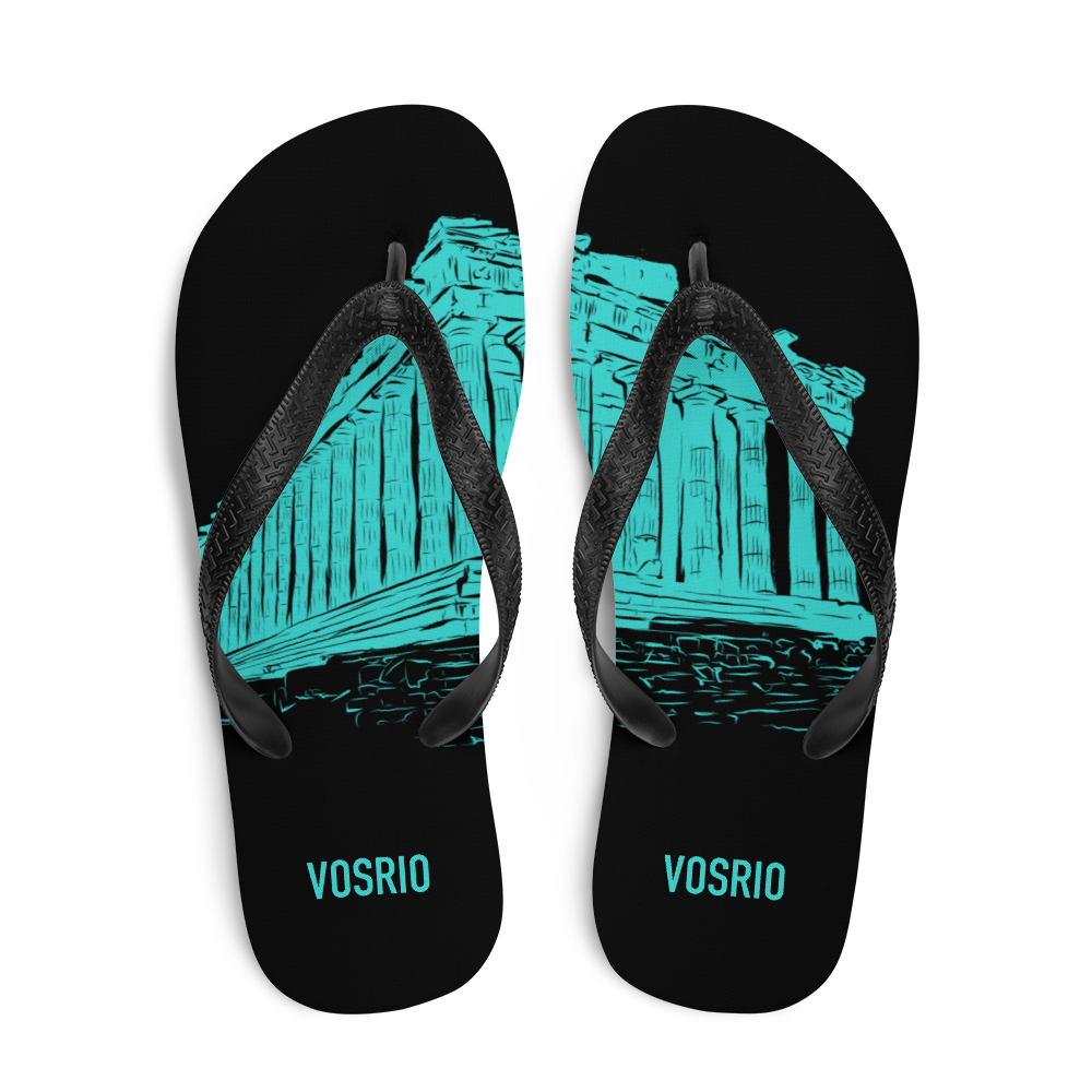 Athens Tourist Black Flip-Flops