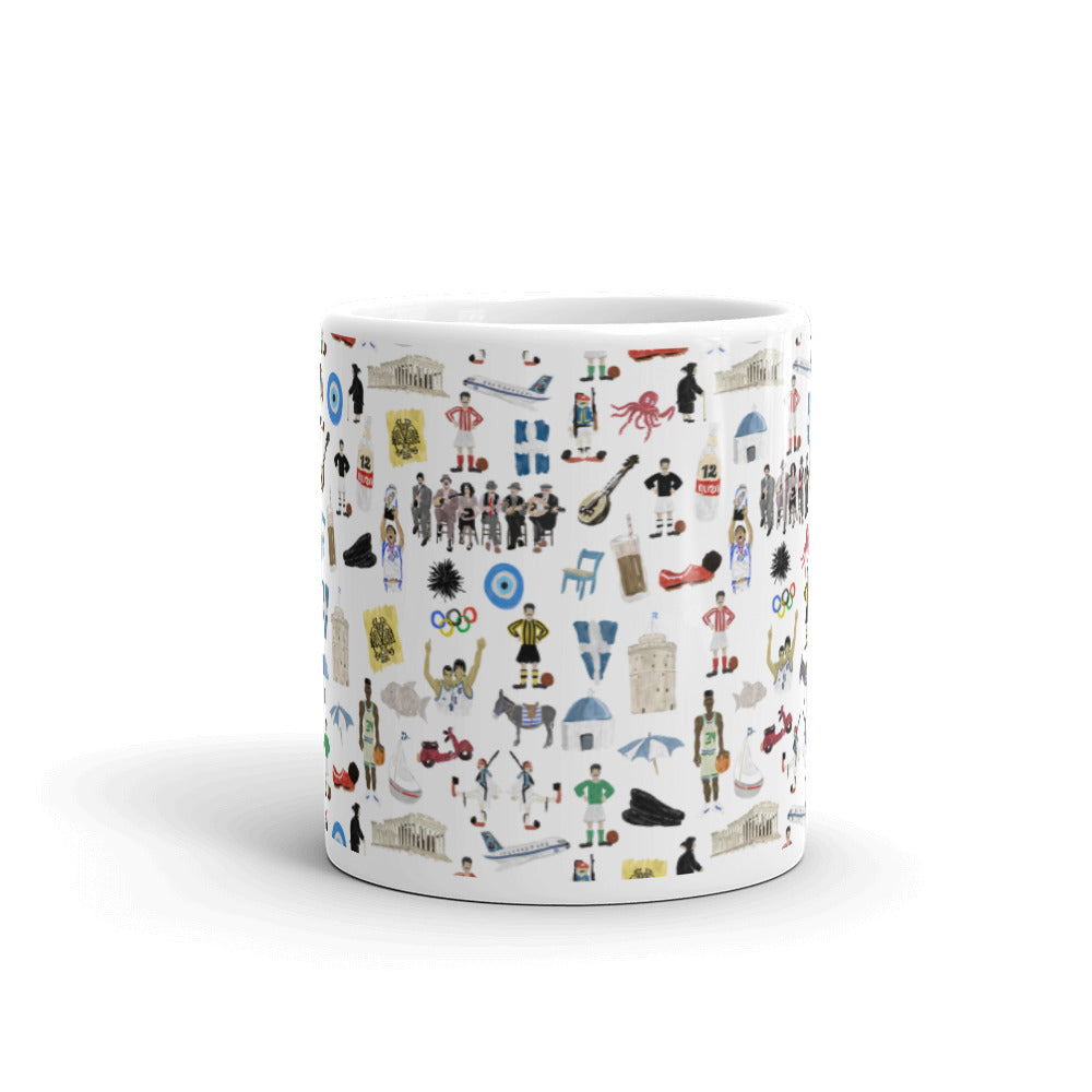 So You're Greek White glossy mug