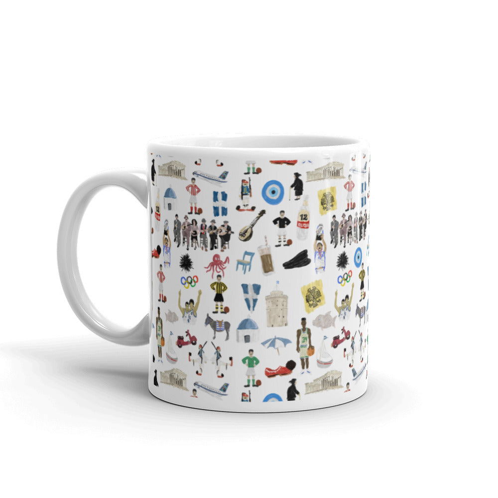 So You're Greek White glossy mug