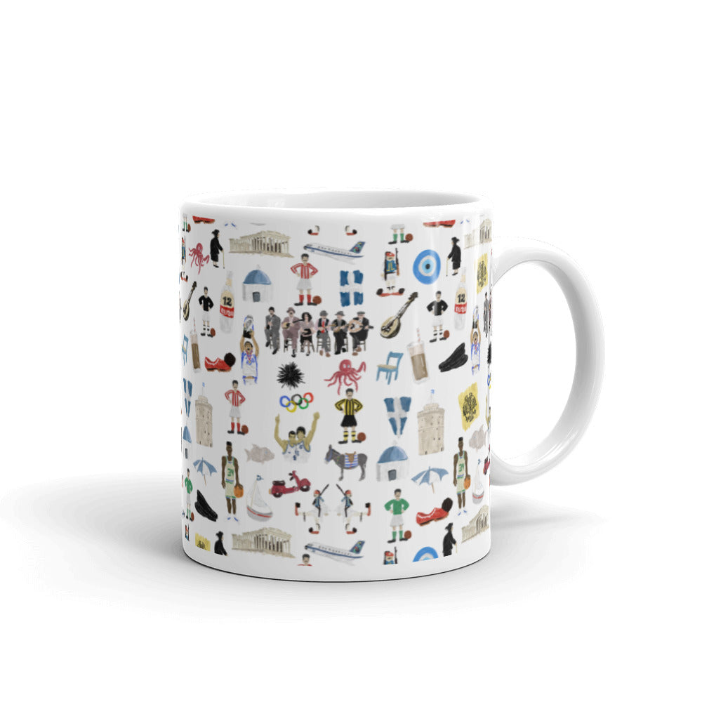 So You're Greek White glossy mug