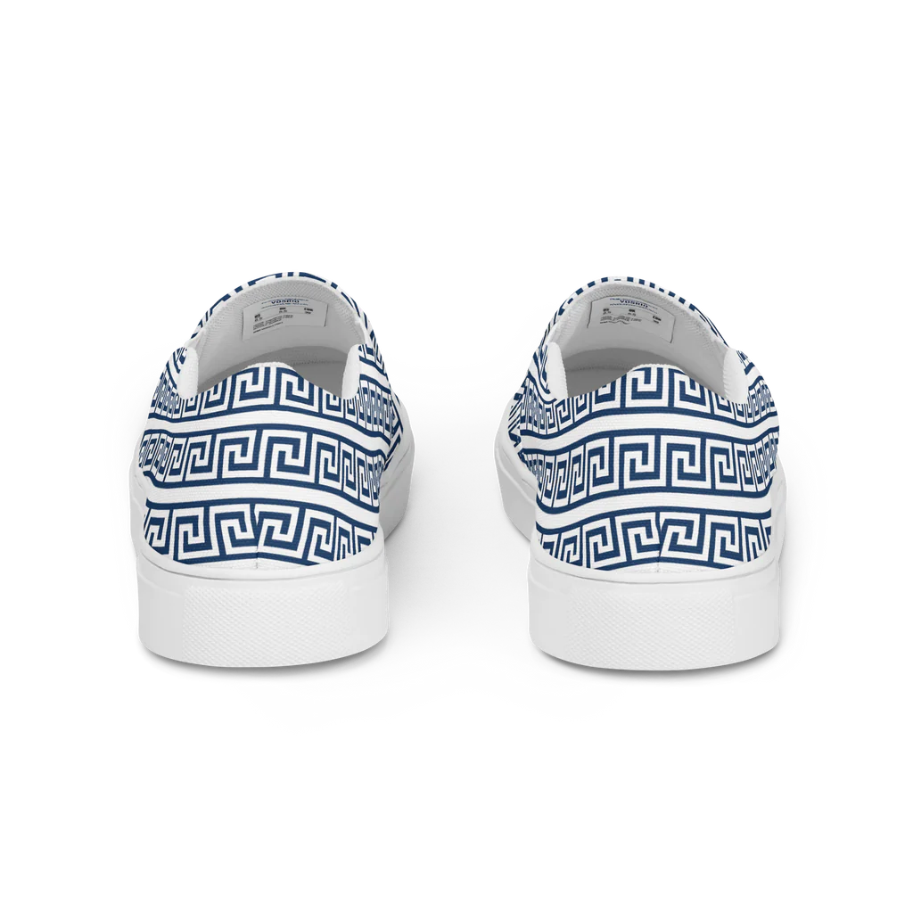The Key Greek White Women’s slip-on canvas shoes