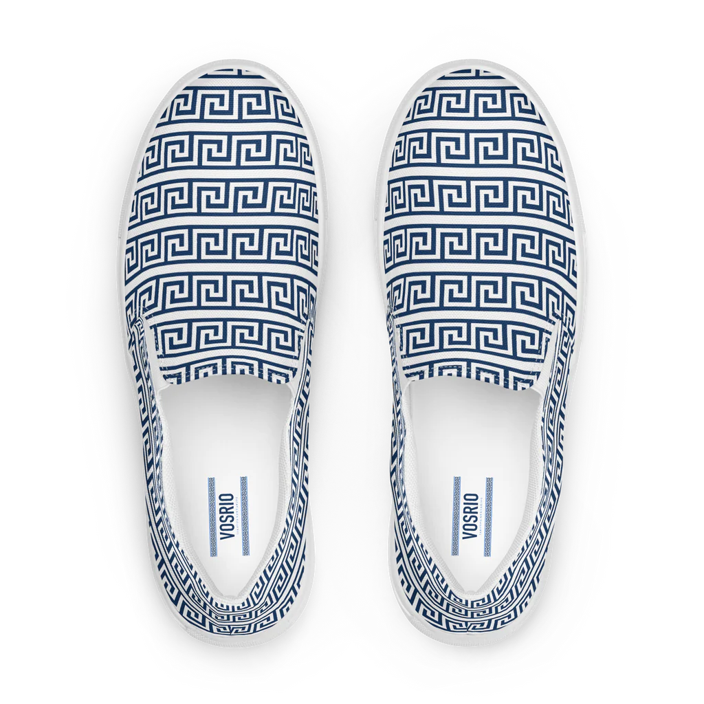 The Key Greek White Women’s slip-on canvas shoes