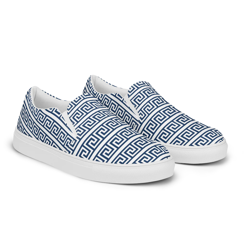 The Key Greek White Women’s slip-on canvas shoes