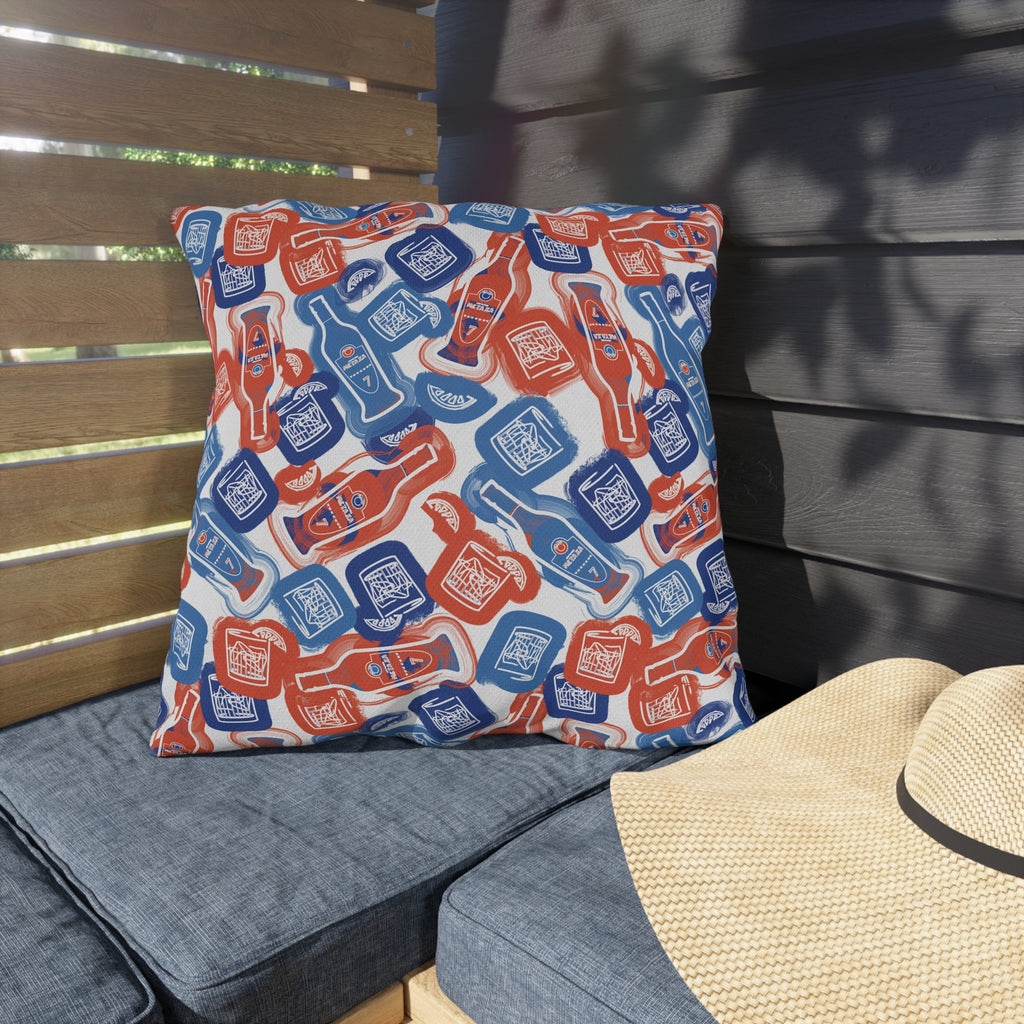 VOSRIO Social Club Blue Outdoor Pillows