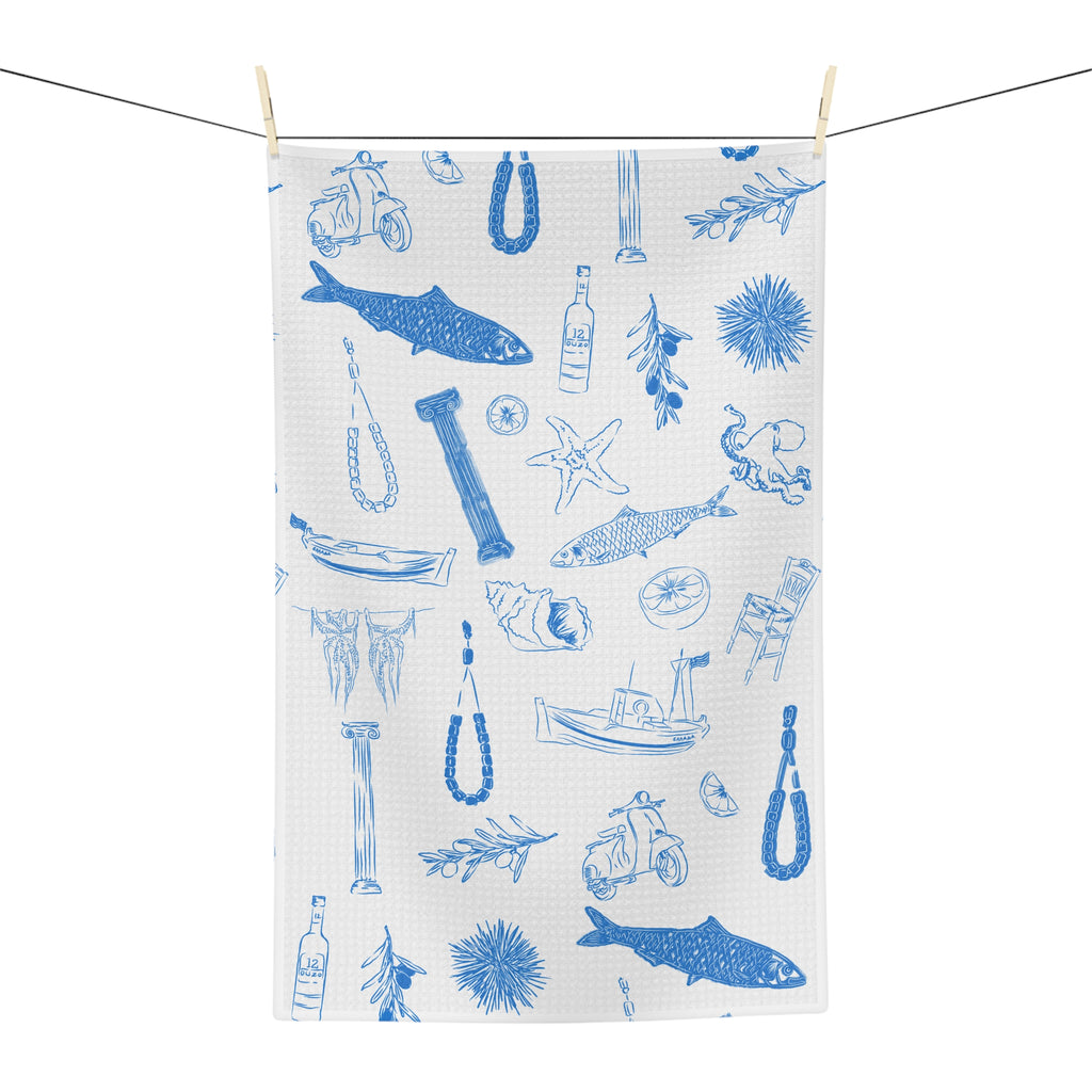 Greek Sardelles Soft Tea Towel