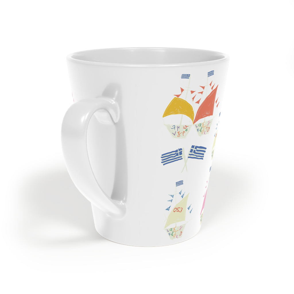 Greek Sailing Race Latte Mug, 12oz