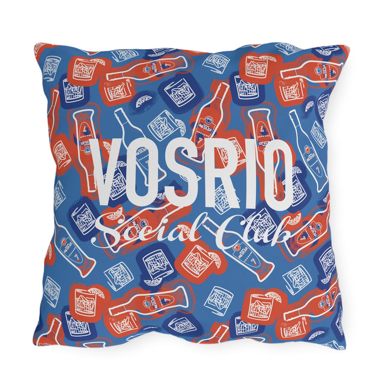 VOSRIO Social Club Blue Outdoor Pillows