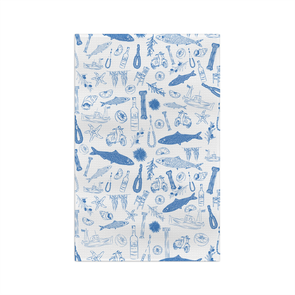 Greek Sardelles Soft Tea Towel