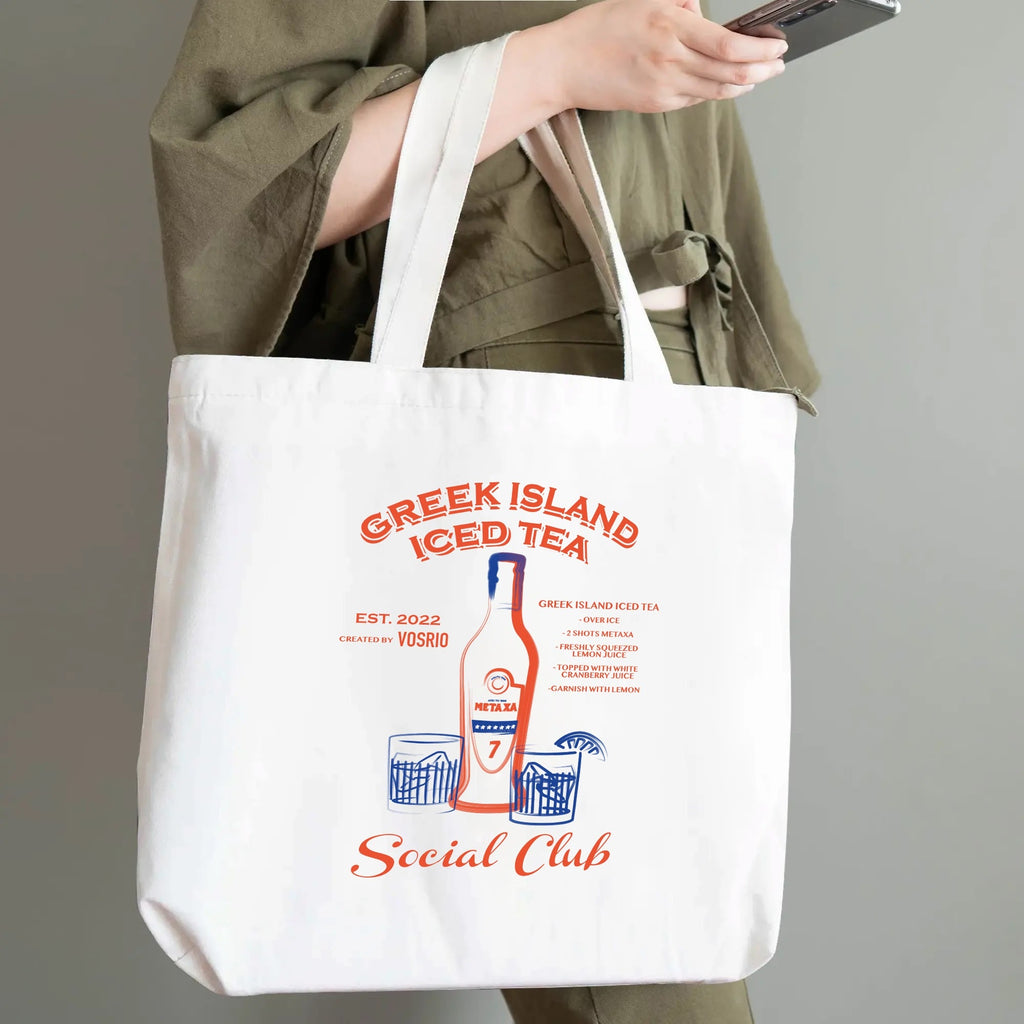 VOSRIO Social Club 100% Cotton Tote Bag (Single-sided Print)