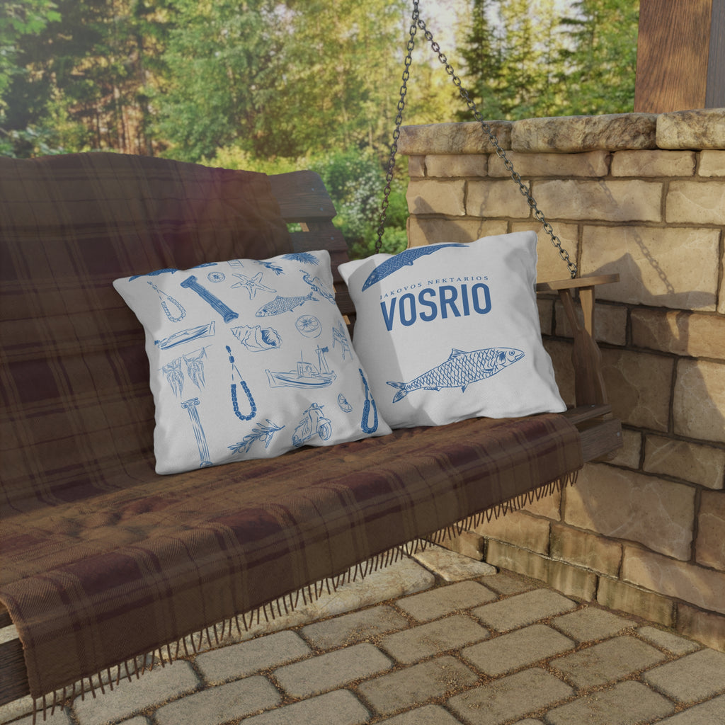 Greek Sardelles Outdoor Pillows