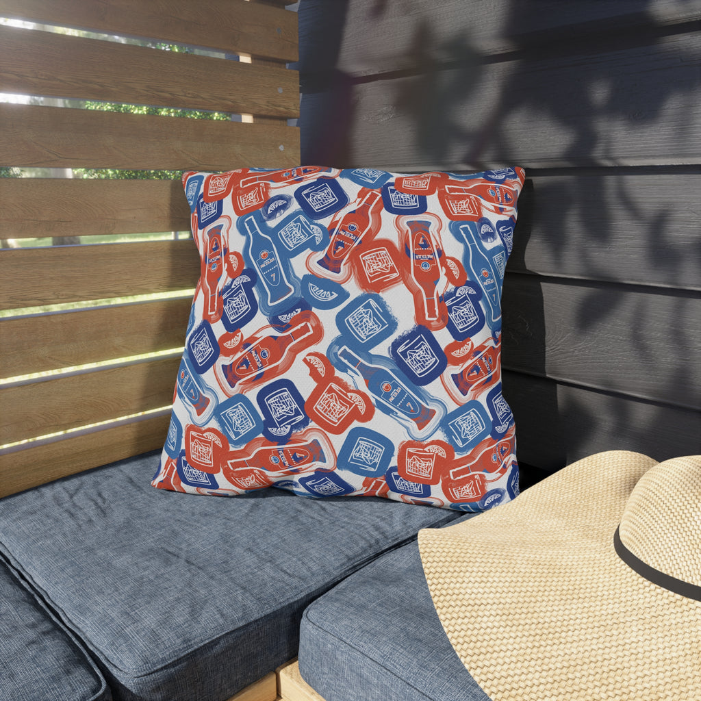 VOSRIO Social Club Blue Outdoor Pillows