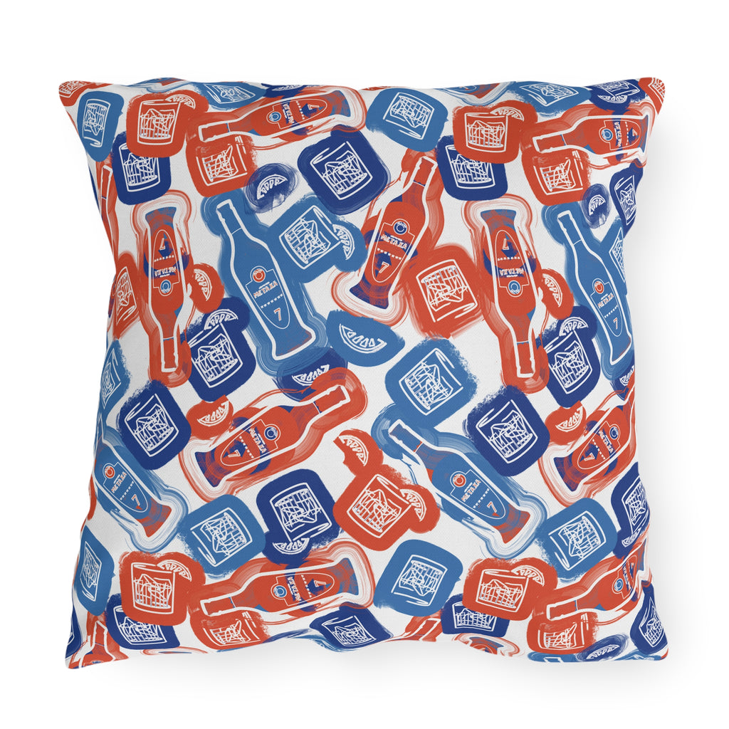 VOSRIO Social Club Blue Outdoor Pillows