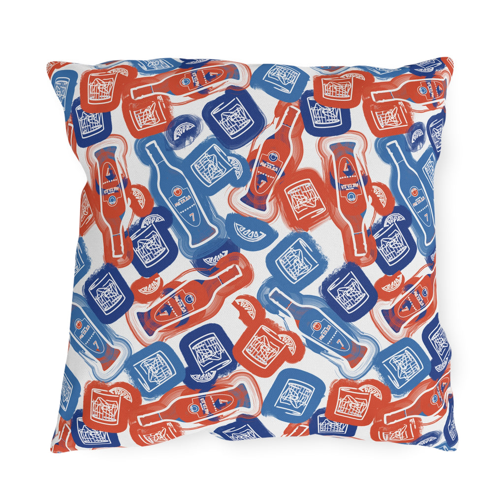 VOSRIO Social Club Blue Outdoor Pillows