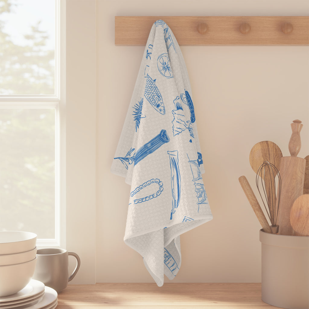 Greek Sardelles Soft Tea Towel