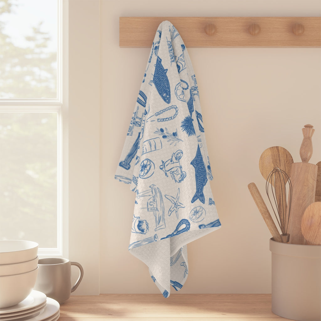 Greek Sardelles Soft Tea Towel