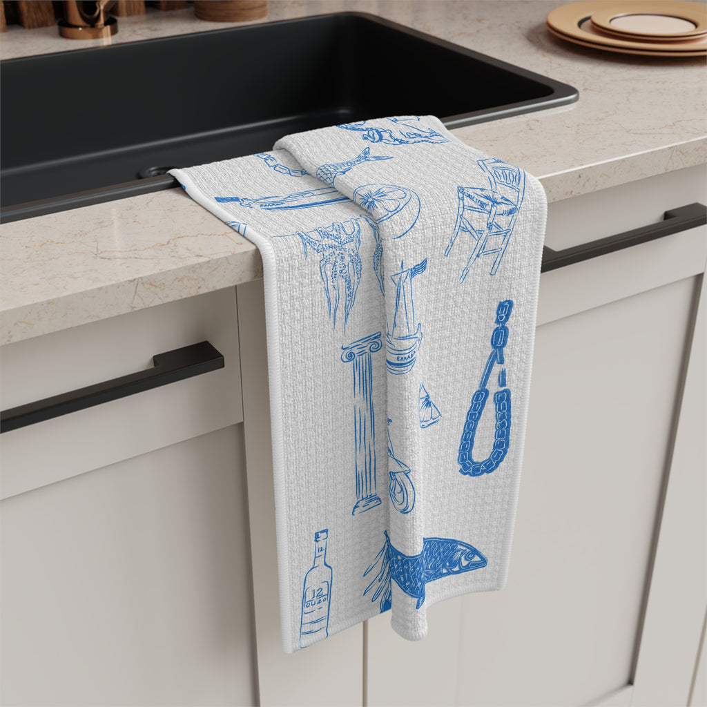 Greek Sardelles Soft Tea Towel