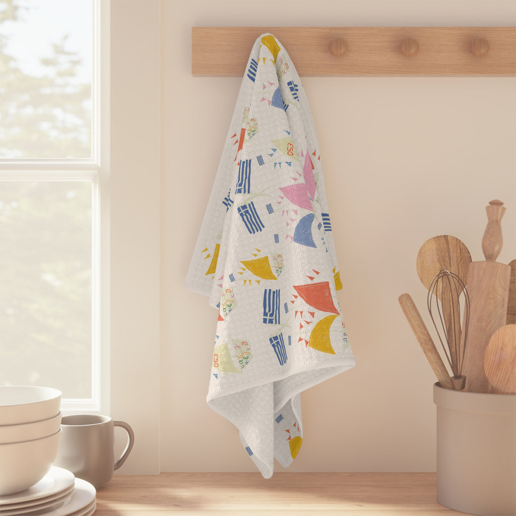 Greek Sailing Race Soft Tea Towel