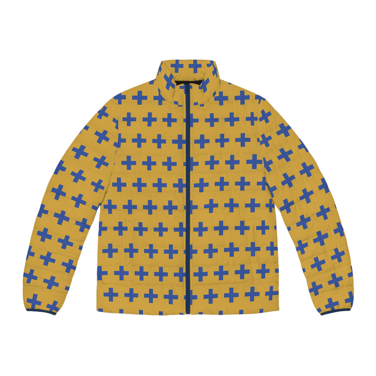 VOSRIO Gold Men's Puffer Jacket (AOP)