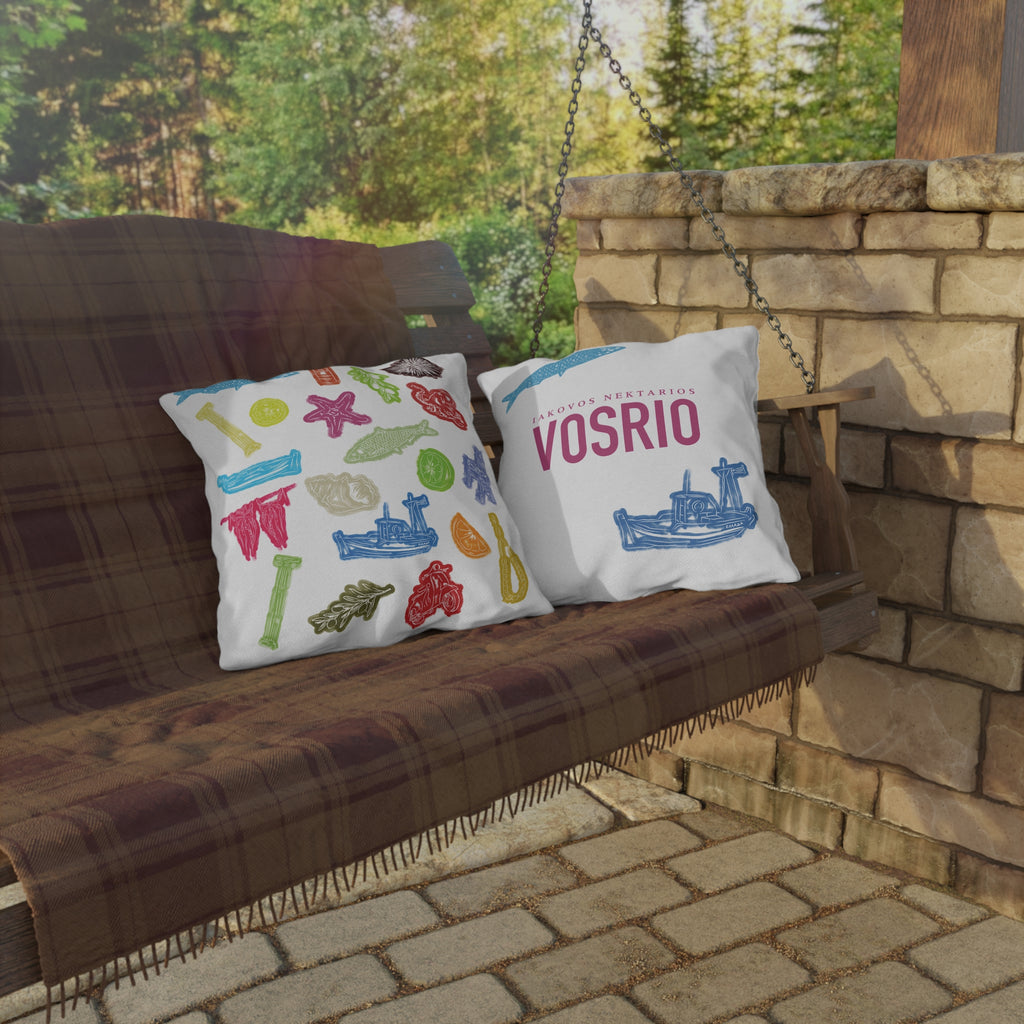 Greek Sardelles Outdoor Pillows