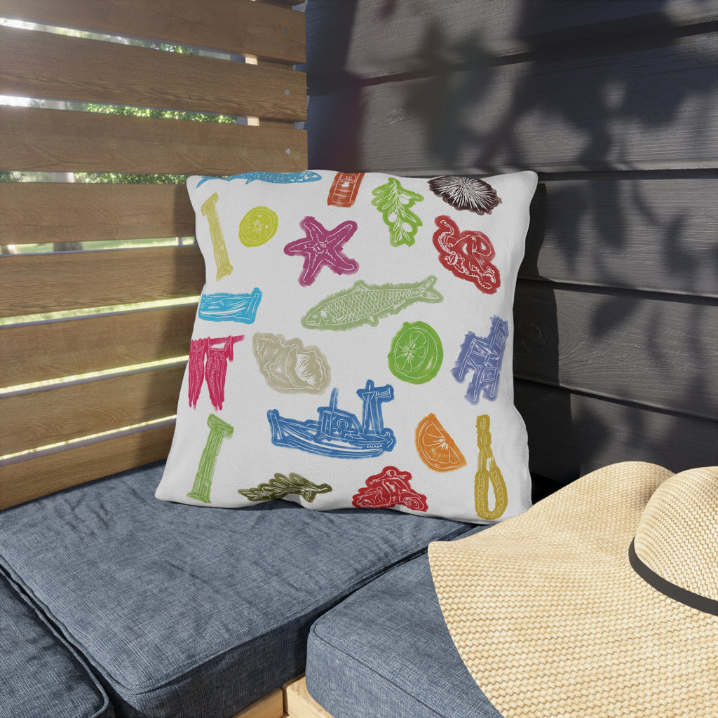 Greek Sardelles Outdoor Pillows