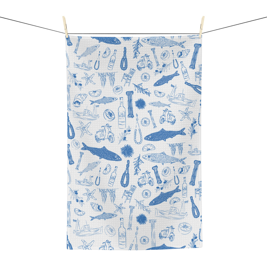 Greek Sardelles Soft Tea Towel