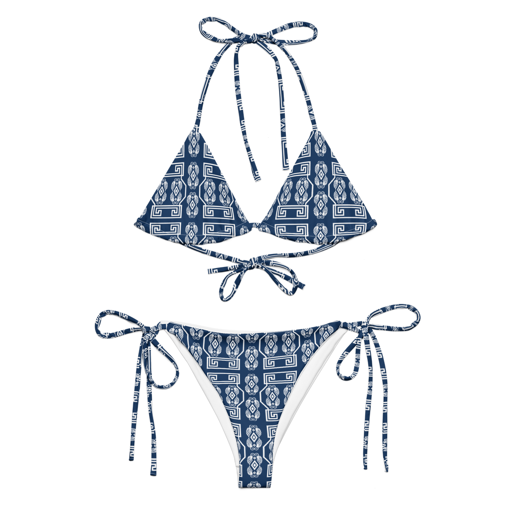 The Key Navy recycled string bikini