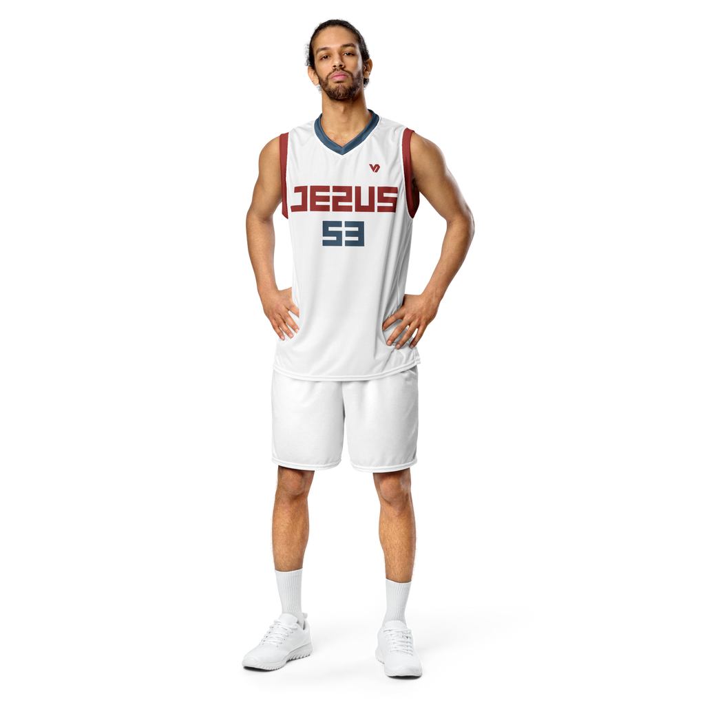 Jesus Peace Posse Recycled unisex basketball jersey