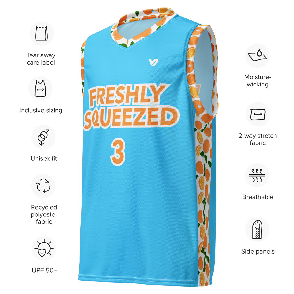 Freshly Squeezed Recycled unisex basketball jersey