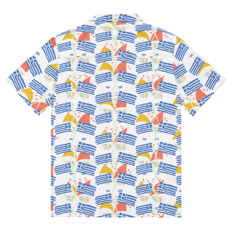 Greek Sailing Hawaiian Unisex button shirt